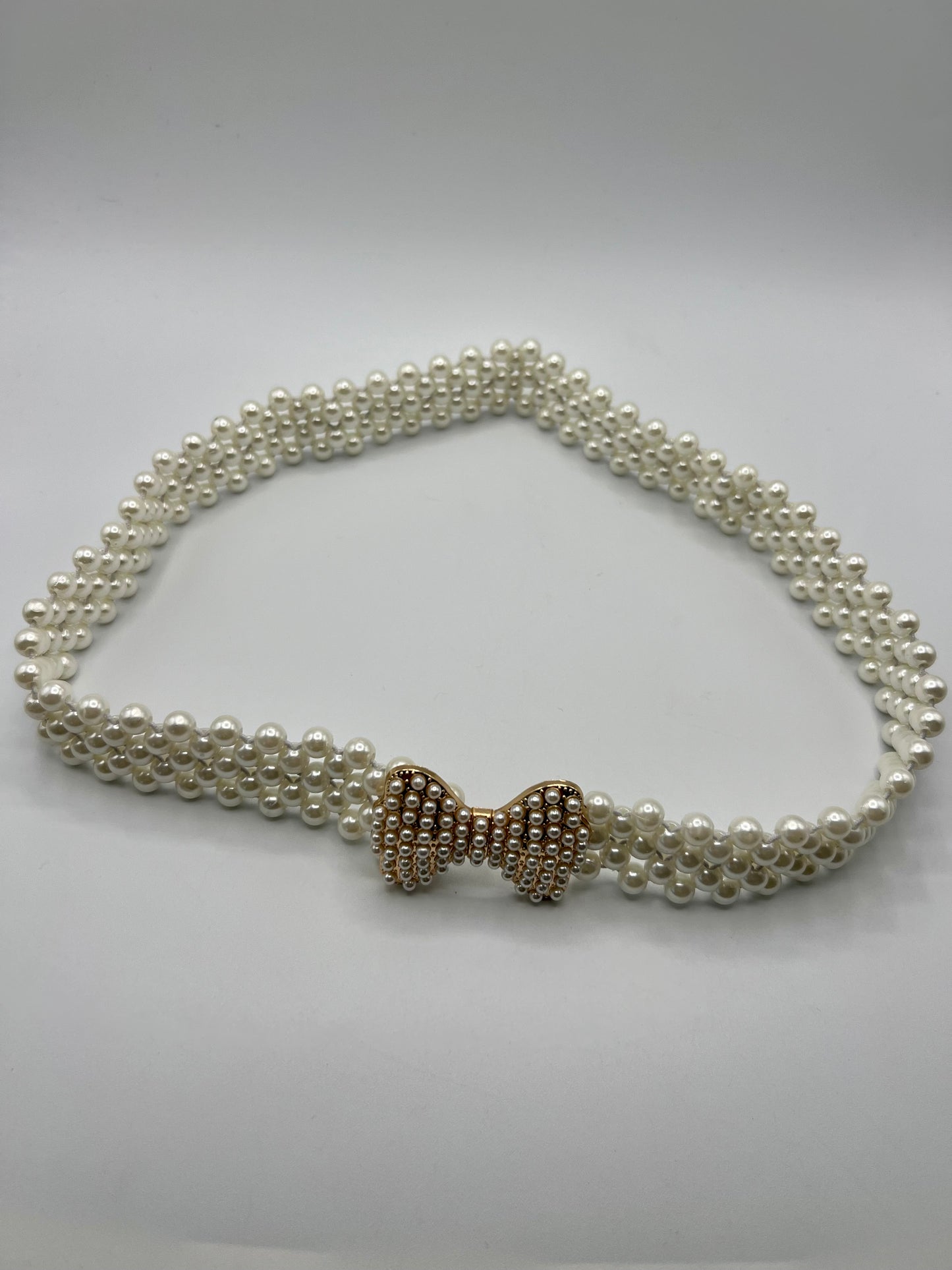 Elastic Belt with Pearl Imitation and Heart Design