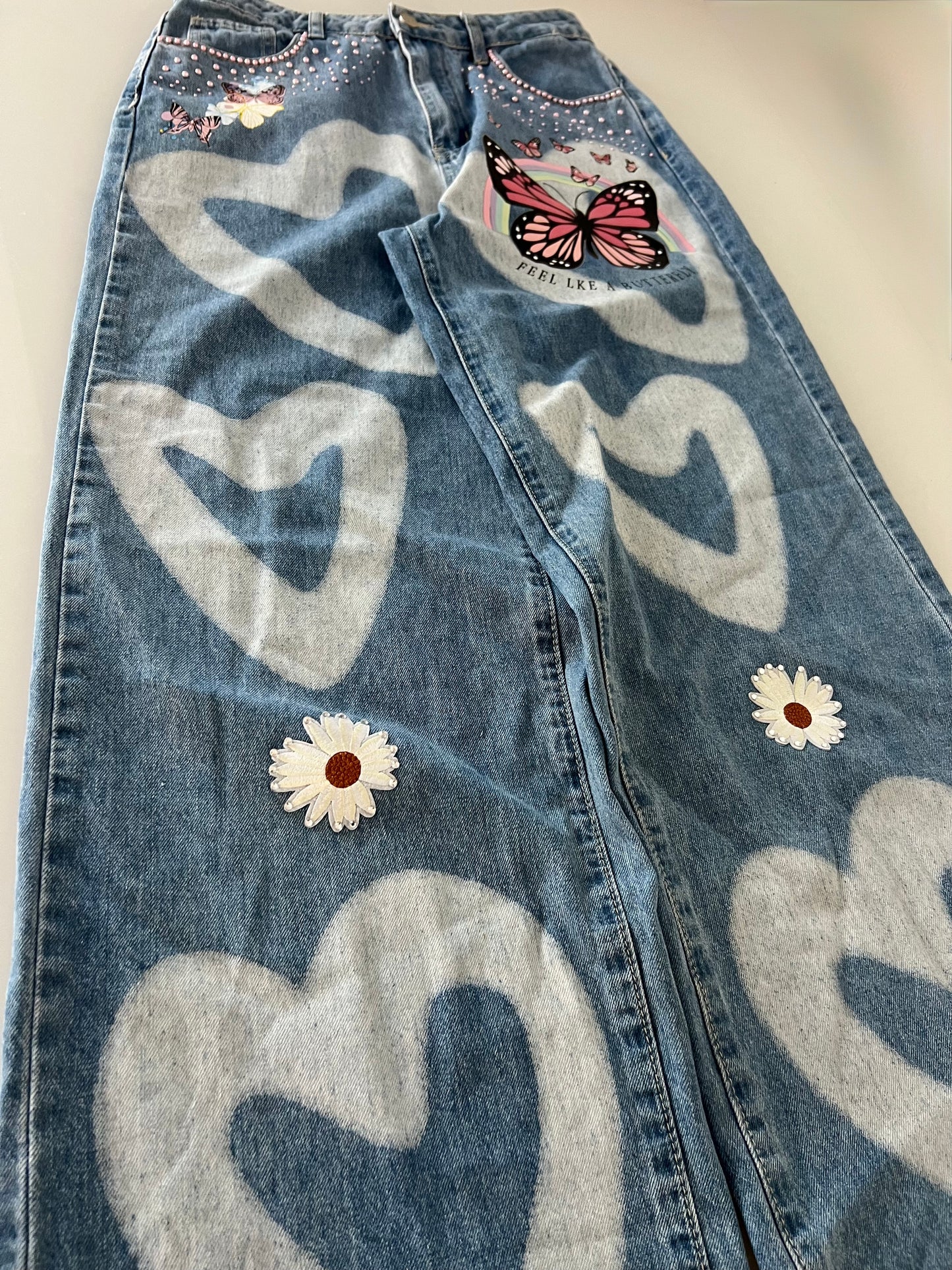 Butterfly desing jeans