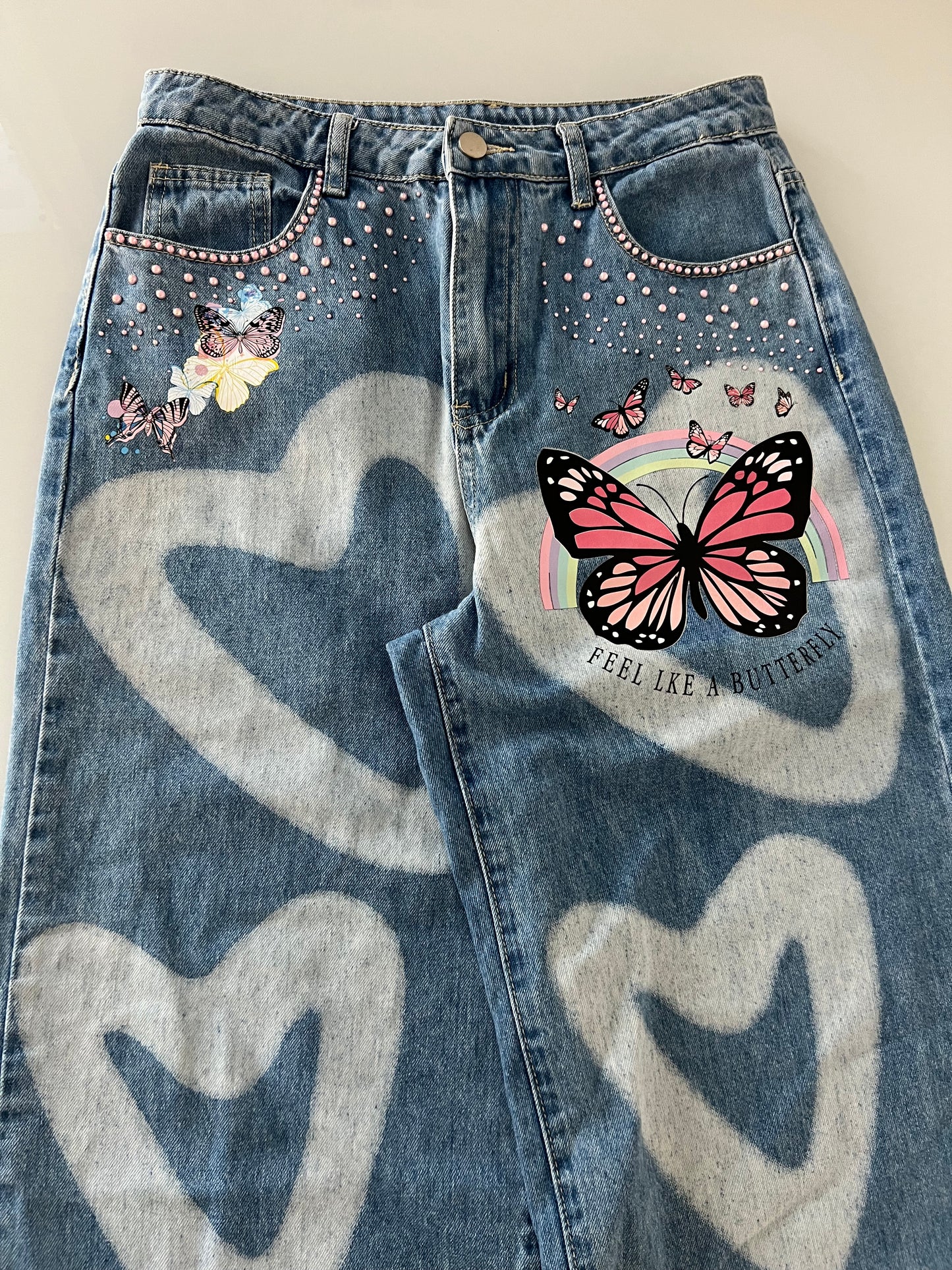 Butterfly desing jeans