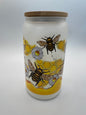 16 oz Frosted Glass Can with Bamboo Lid