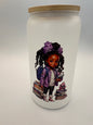 16 oz Frosted Glass Can with Bamboo Lid