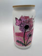 16 oz Frosted Glass Can with Bamboo Lid