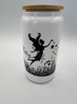 16 oz Frosted Glass Can with Bamboo Lid