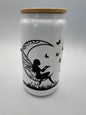 16 oz Frosted Glass Can with Bamboo Lid