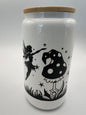 16 oz Frosted Glass Can with Bamboo Lid