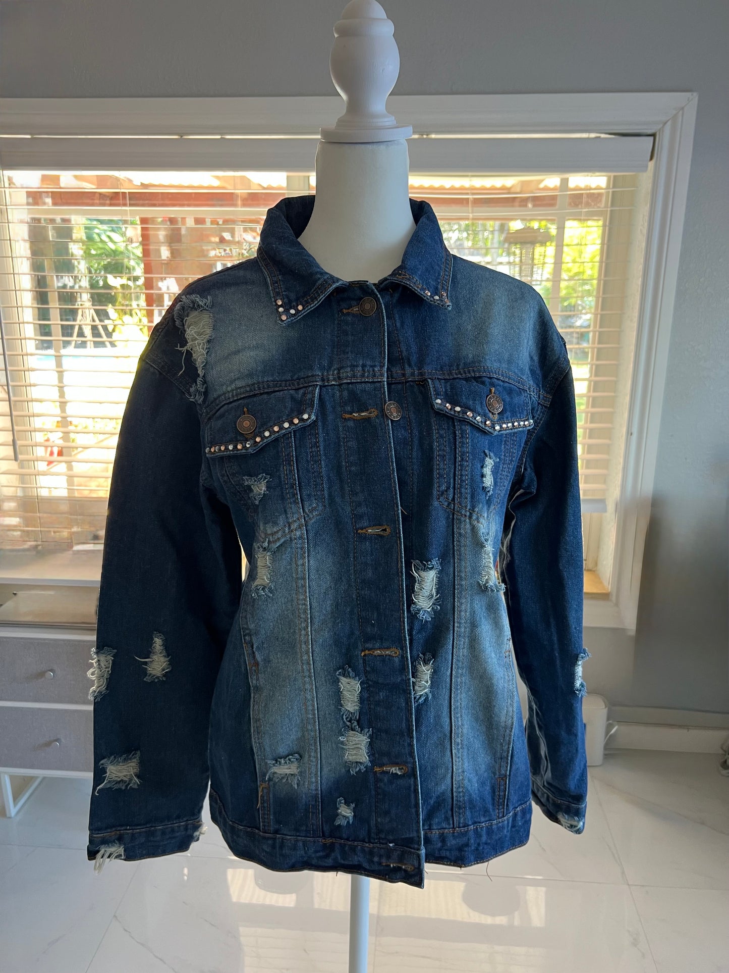 Jean Jacket with  Lion Design