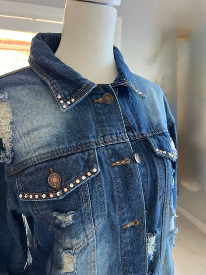Jean Jacket with  Lion Design
