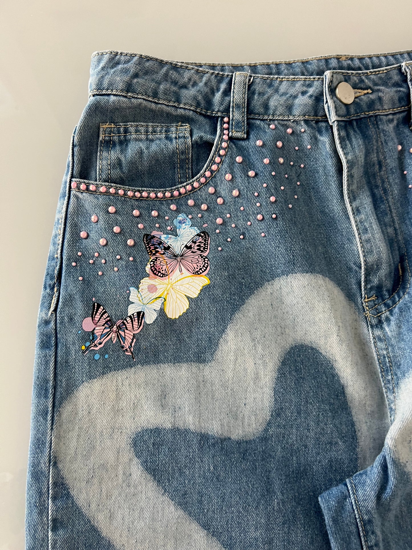 Butterfly desing jeans
