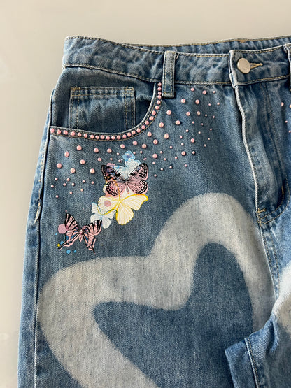 Butterfly desing jeans