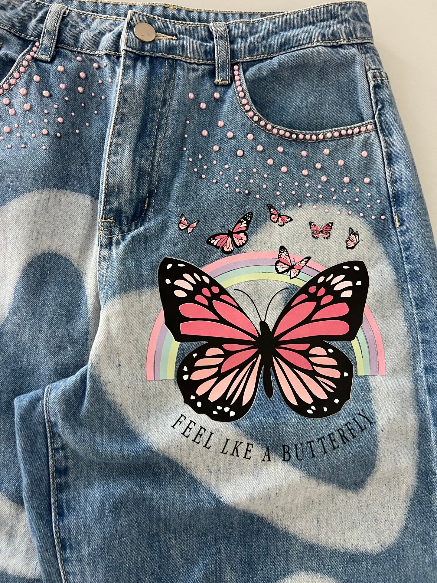 Butterfly desing jeans
