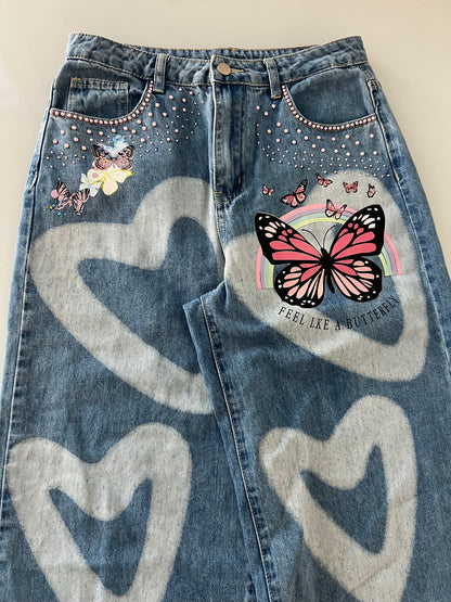 Butterfly desing jeans