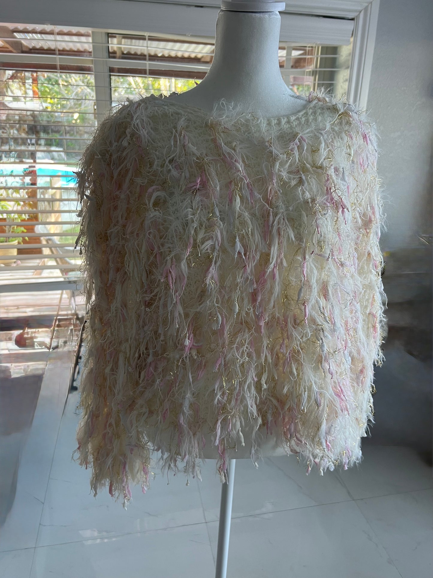 Boat-Neck Shaggy Sweater