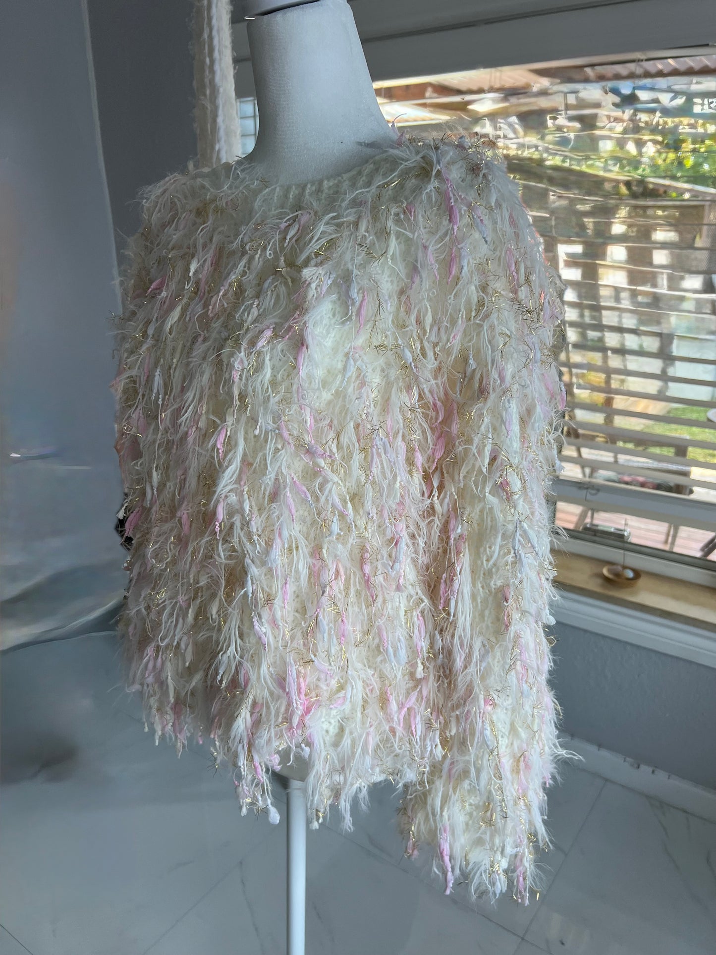 Boat-Neck Shaggy Sweater