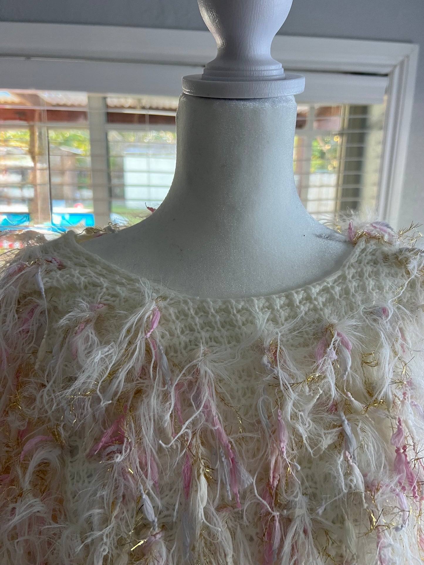Boat-Neck Shaggy Sweater