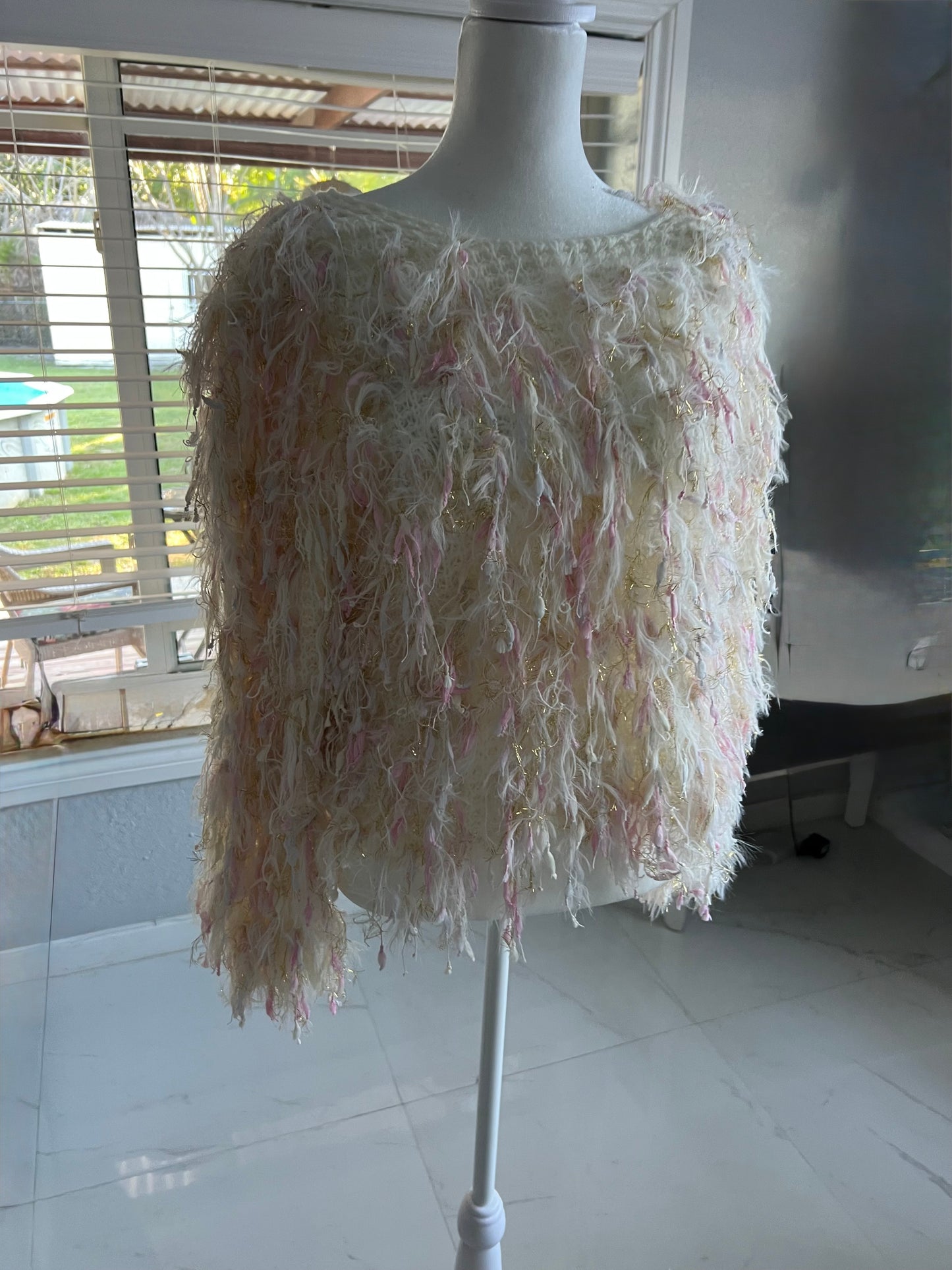 Boat-Neck Shaggy Sweater